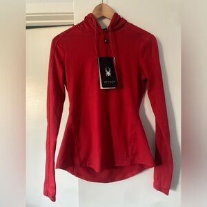 New Women’s Spyder Active Lightweight Hoodie SP172 Red Small